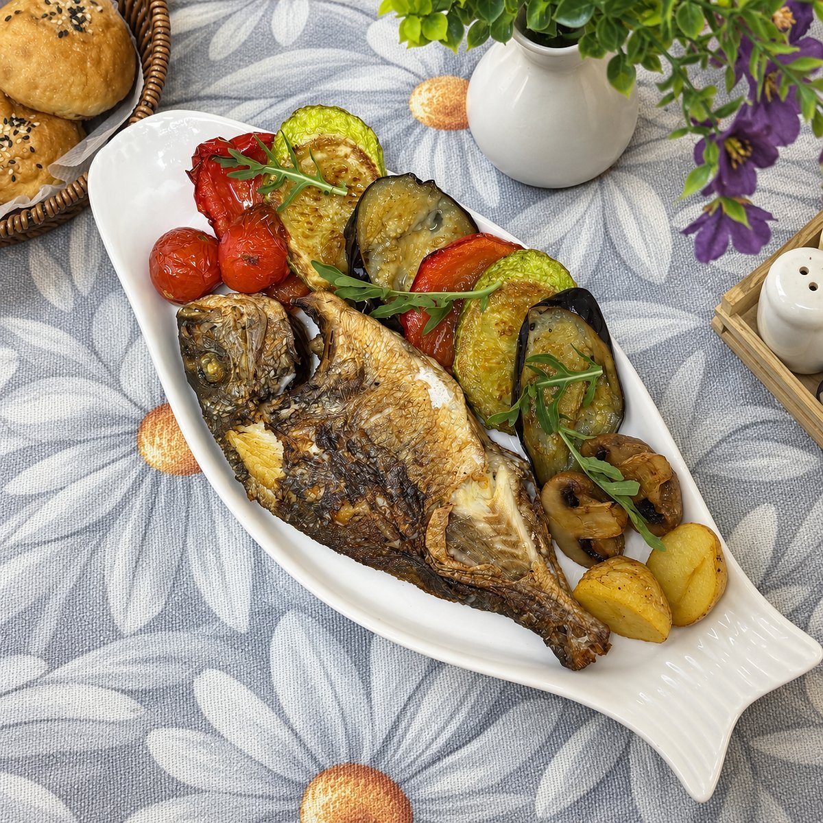 Дорадо с овощами